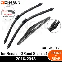 3PCS Car Wiper for Renault GRand Scenic 4 2016-2018 Front Rear Windshield Four Seasons durable Accessories 2016 2017 2018 1