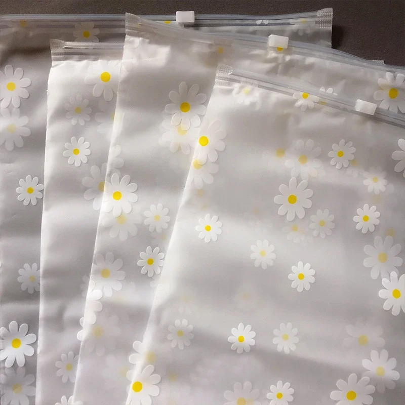 Daisy Flower Transparent Flamingo Travel Storage Bag Zipper Lock Waterproof Clothing Closet Underwear Sorting Bag 2