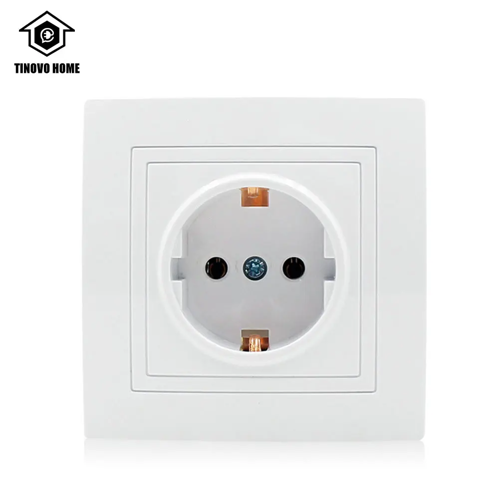 

TINOVO ,Wall 16A Power Socket, New Style Panel,AC 110V-250V,White, Household Bedroom Embedded EU Standard Outlet