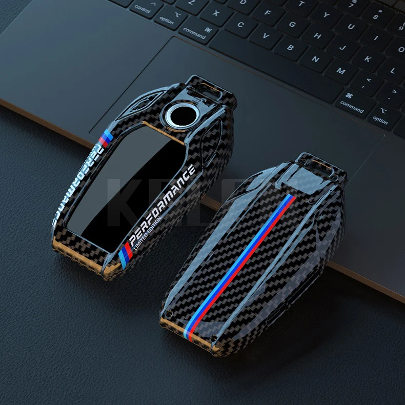 ABS di Stile Fibra di Carbonio Auto Display A LED Della Copertura Della Cassa Chiave Borsette Per BMW 3 5 7 Serie G11 G12 G30 G31 G32 G05 G07 X3 X4 X5 X6 X7 i8 - S6559bf8e20f848709b3b0576f1b599cej