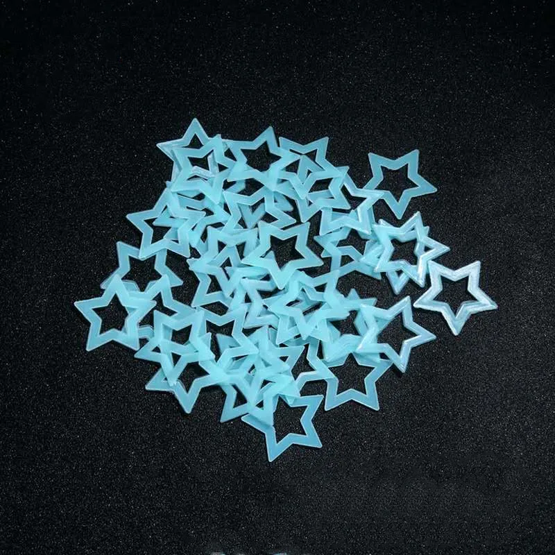 Wall Stickers 3D Hollow Star Energy Storage Fluorescent Glow In The dark Luminous On Wall Stickers For Kids Room living Room Decal
