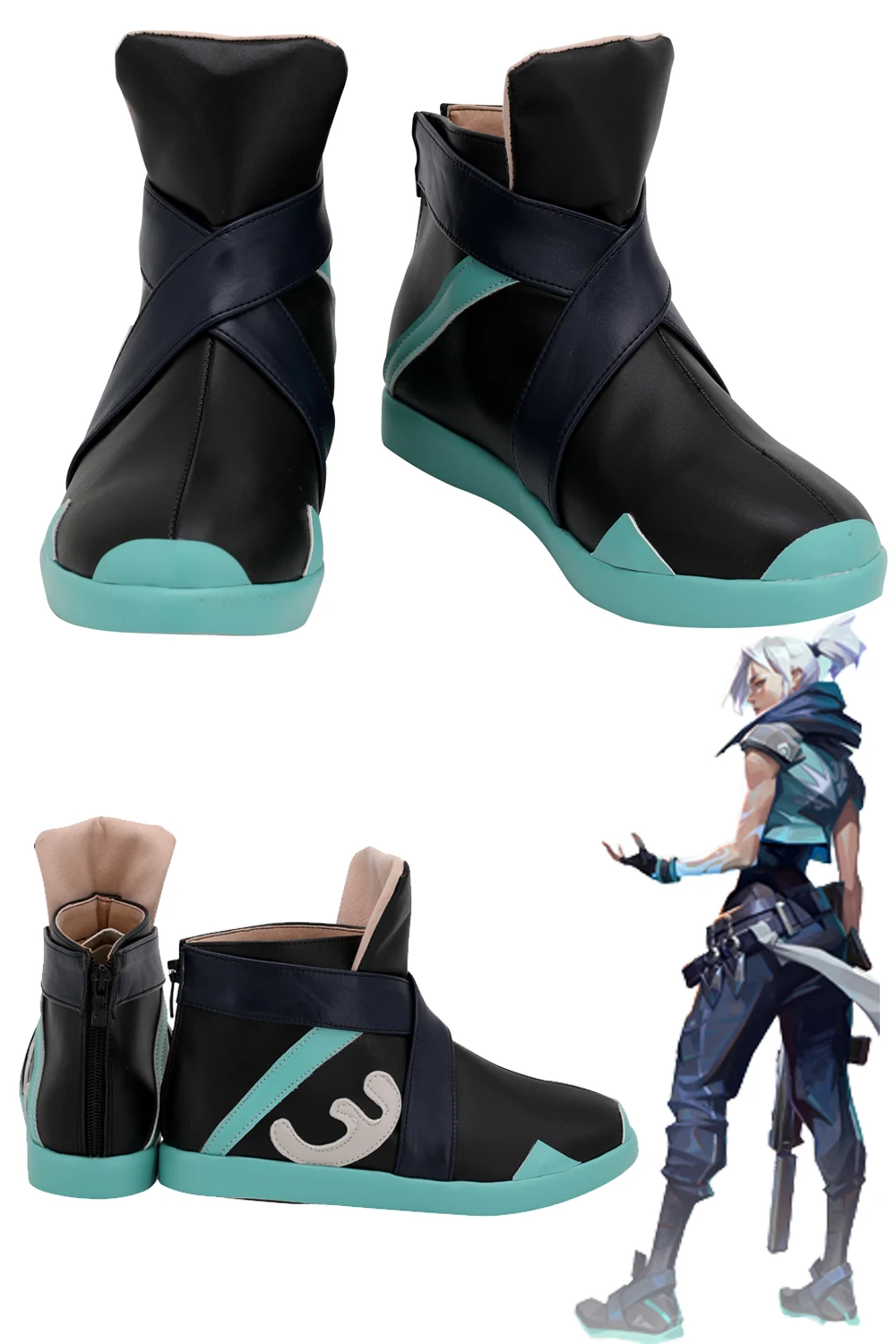

Jett Cosplay Shoes Fantasy Costume Accessories Game Valorant Disguise Boots Adult Women Halloween Party Suits Props