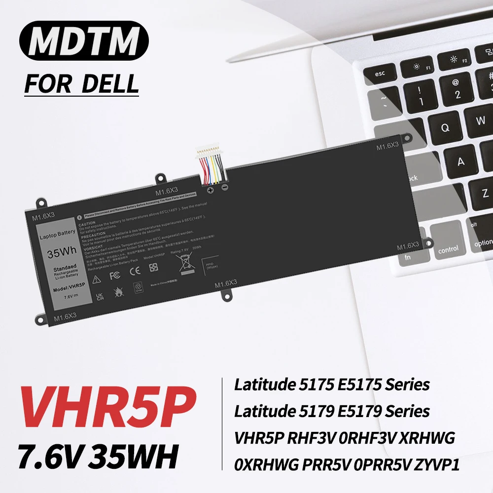 Сменный аккумулятор VHR5P для ноутбука Dell Latitude 5175 5179 Series, ноутбук, планшет RHF3V 0RHF3V XRHWG 0XRHWG PRR5V 0PRR5V ZYVP1