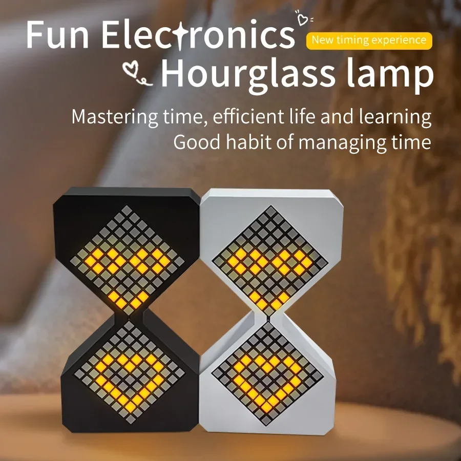 Creative Electronic Timer 3D Hourglass Ornament DIY Digital Sand Clock Time Toilet Hourglass For Bedroom Kitchen LED Night Light