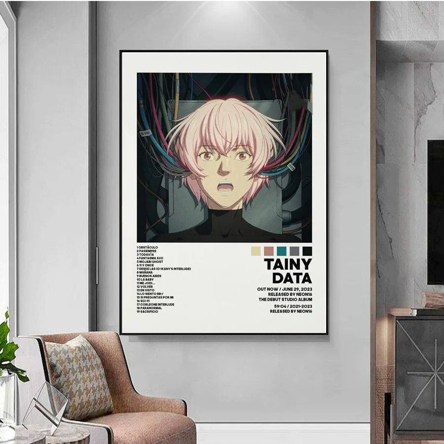 타이니 2024 DATA 트랙리스트 힙합 음악 앨범 커버 포스터, HD 프린트 캔버스 페인팅, 벽 예술 그림, 거실 홈 데코