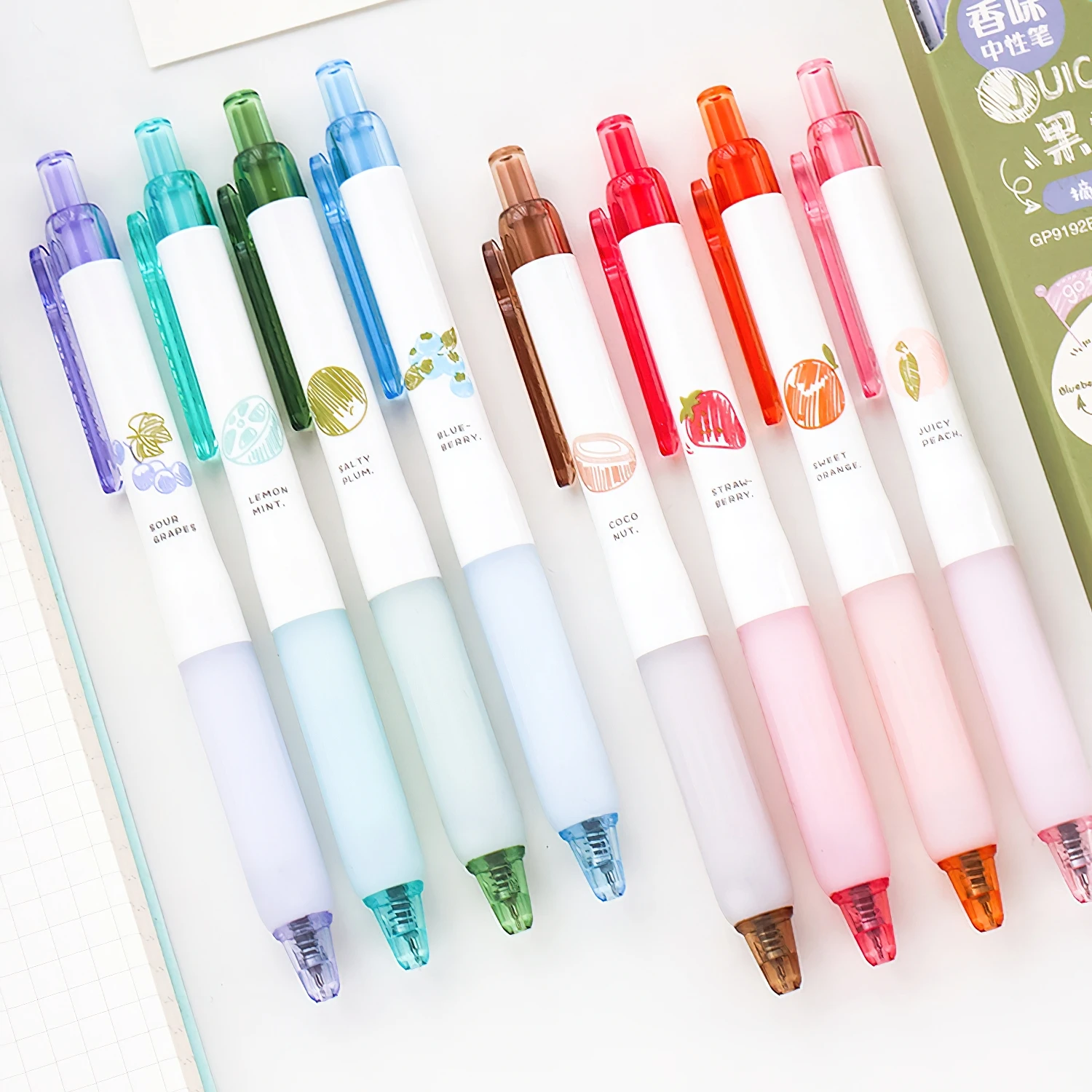 4pcs Juicyee Gel Pens Set Multi Color Fruit Scented 0.5mm Ballpoint for Writing Drawing Scrapbooking F7651 4
