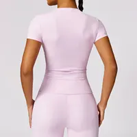 NCLAGEN haut de sport femmes à manches courtes vêtements d'entraînement sport t-shirt Femme Fitness vêtements de sport accessoires de course Yoga hauts serrés 4