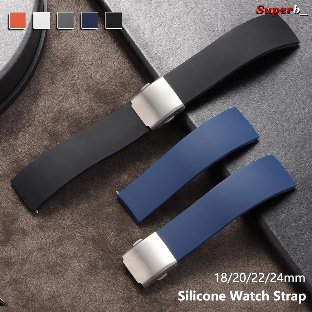 Universal Quick Release Waterproof Silicone Sports Watch Strap – Durable Rubber Wrist Band