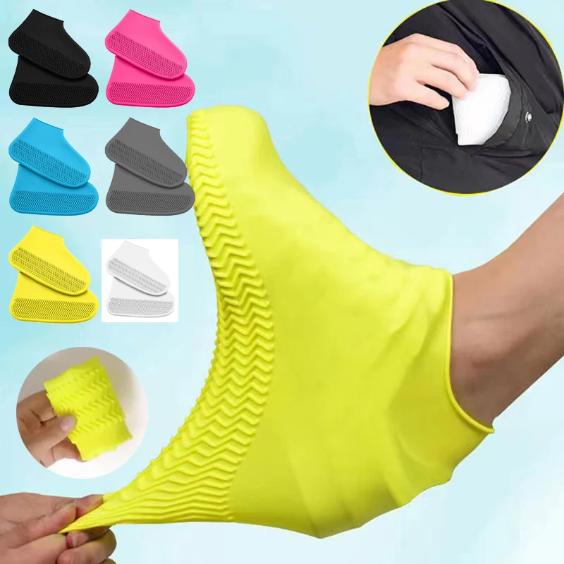 Reusable Non-slip Rain Boots Waterproof Shoes Covers Rubber Rain Boot Covers for Outdoor Use Gear Household Merchandises Home