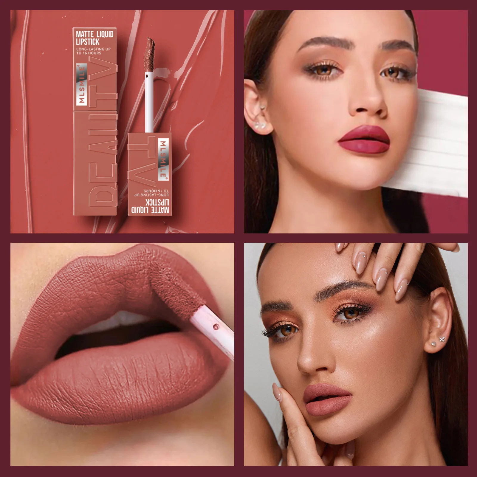 6 Colors Nude Matte Lip Gloss Waterproof Lasting Lipstick Not Fading Sexy Nude Red Pink Velvet Liquid Lipsticks Makeup Cosmetic 2
