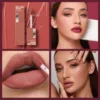 6 Colors Nude Matte Lip Gloss Waterproof Lasting Lipstick Not Fading Sexy Nude Red Pink Velvet Liquid Lipsticks Makeup Cosmetic 2