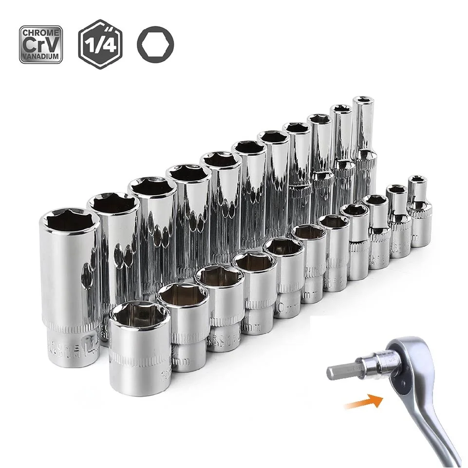 Description Picture 3 of item3/8" Drive Socket Set Short/Long Deep Sockets CRV Hand Tools Head Adapter for Torque Spanner Ratchet Socket Wrench 4mm -14mm