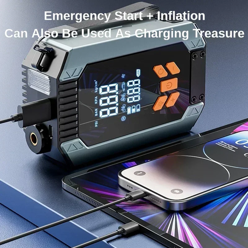 4 in 1 car jump starter jump starter Car Tyre Inflator Inflatable Pump Electric Pump Car Jump Starter Battery Starting Portable Air Compressor Emergency Power