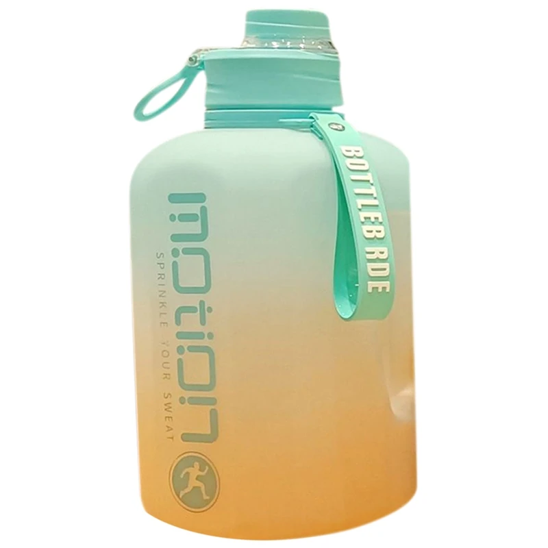 

2-литровый спортивный чайник для воды со шкалой, для фитнеса, для улицы, с градиентом, пластиковый, портативный, многоразовый