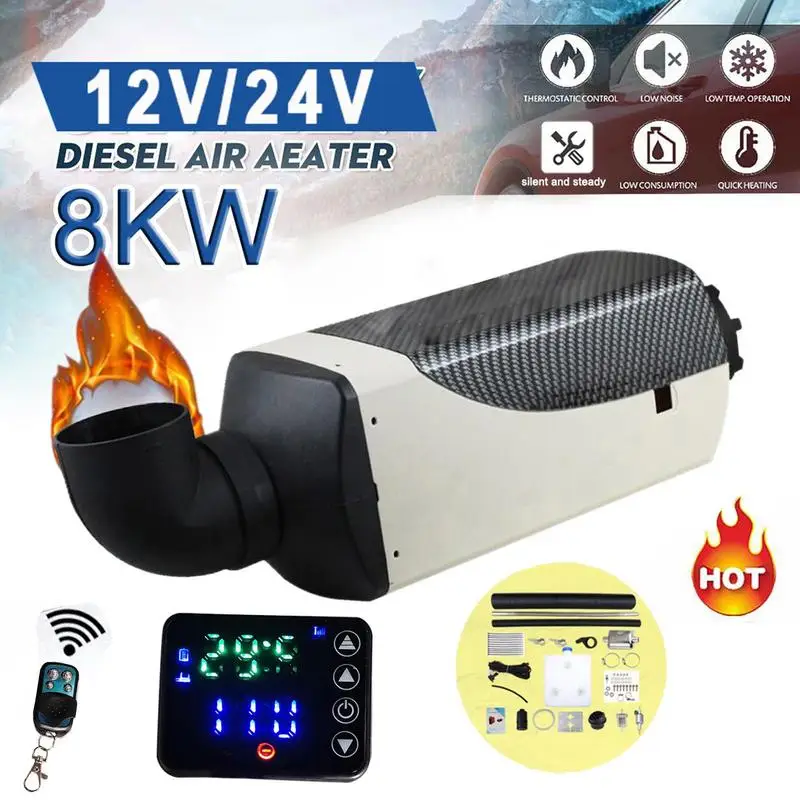 

autonomous heater 12v 24V Car Diesel heater 8KW Air Parking Heater LCD Switch for Car For Trucks Boats Camper Van Motorhome
