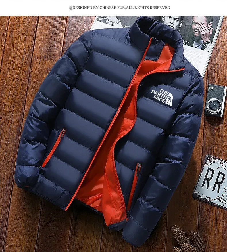 Men's Stand Collar Padded Jacket, Winter Parker Jacket, Men's Fashion