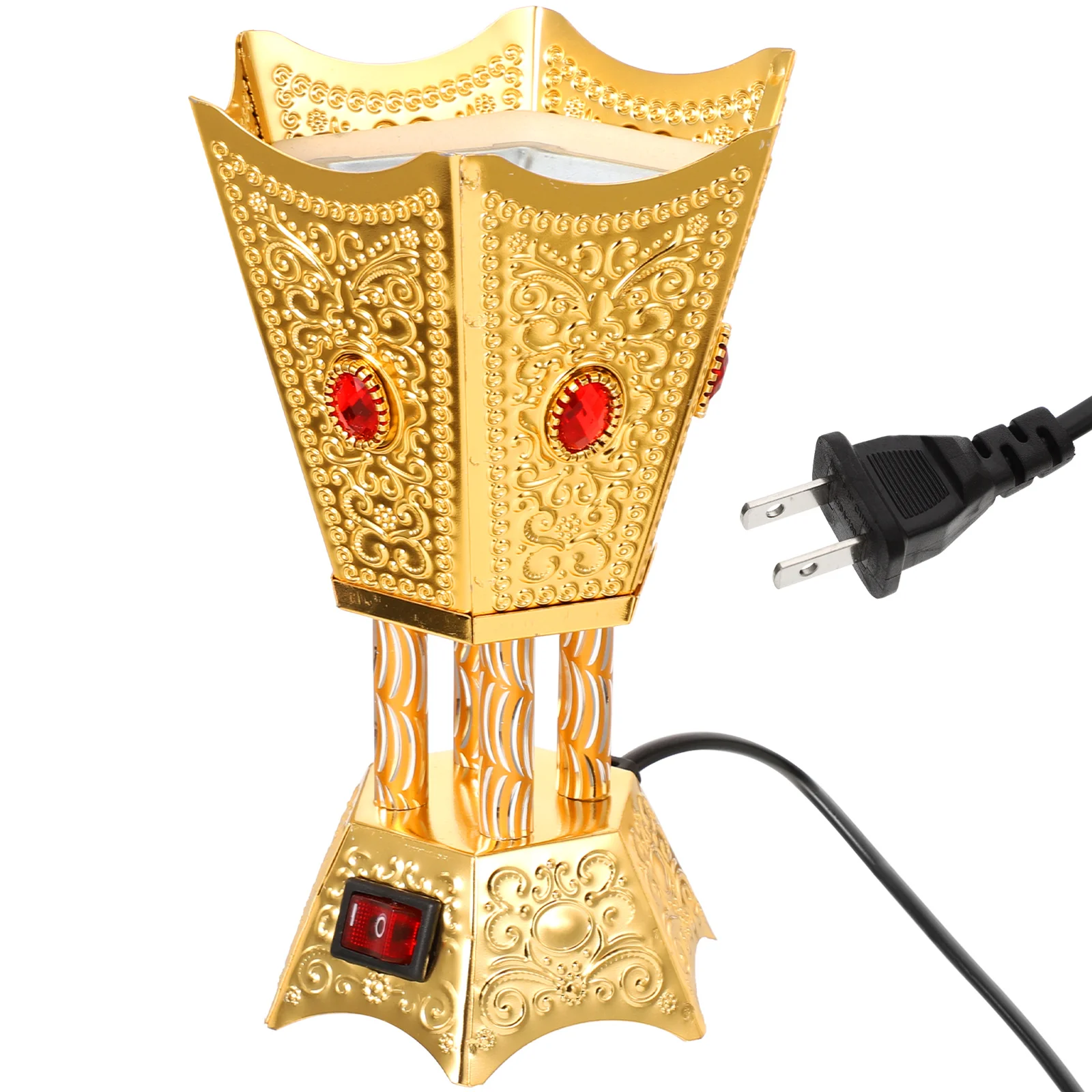 

Electric Censer Middle Eastern Style Iron Incense Burner Tabletop Ornament Electric Metal Censer (EU/UK/US Plug)