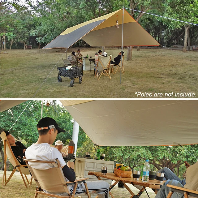 4,4X6M Nagy Tarps Nagyteljesítményű Vízálló Ponyvás Nagy, 4X5 Napellenző Sátor Kültéri Kemping Túlméretezett 4X6 Tarp 210D Oxford - Image 6