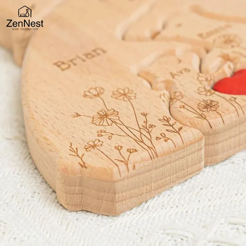 Little Bear Family Personalized Wooden Puzzles 3