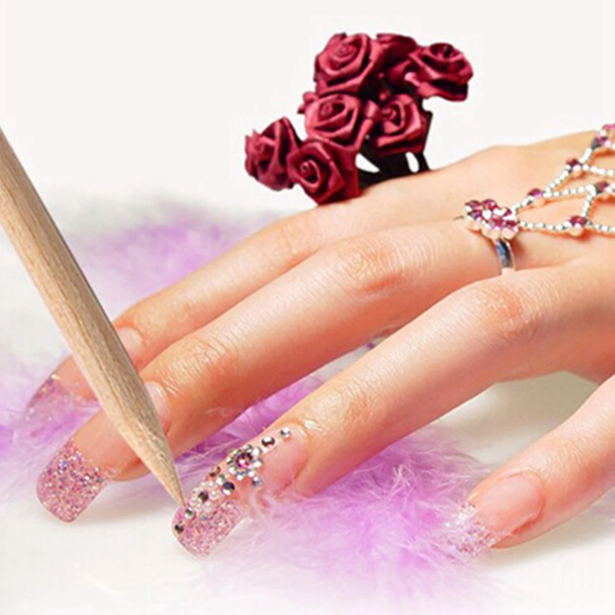 10/20/50/100/200 Pcs 75mm Wooden Sticks Nail Art Design Orange Wooden Stick Cuticle Pusher Remover Pedicure Manicure 6
