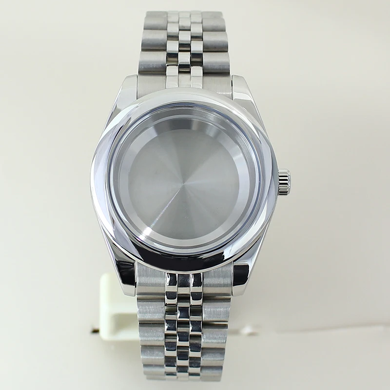 High-Quality 36mm/39mm Steel Watch Case with Sapphire Glass Bracelet