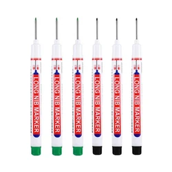 6-Piece Multi-Color Deep Hole Marker Set for Woodworking and Decoration (3 green 3 black)