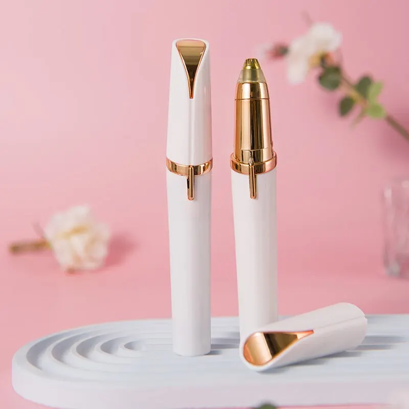 Eyebrow Trimmer Set Electric Eyebrow Trimming Tool For Beginners Automatic Trimmer Nose Hair Shaving Brush Scraper 1pc