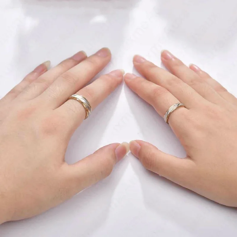 Couples Rings Fashion Stainless Steel Gold color Wave Pattern Titanium Steel Wedding Engagement Promise Jewelry Gift