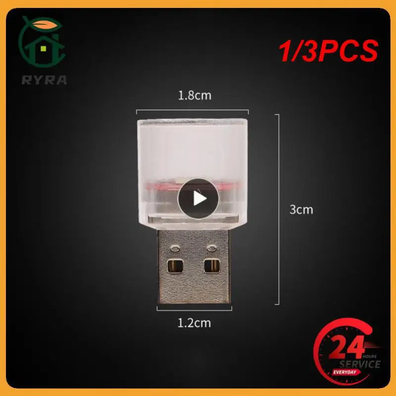 

1/3PCS Car Mini Light USB Plug LED Atmosphere Lights Car Decorative Lamp Emergency Lighting PC Mobile Power Auto Interior