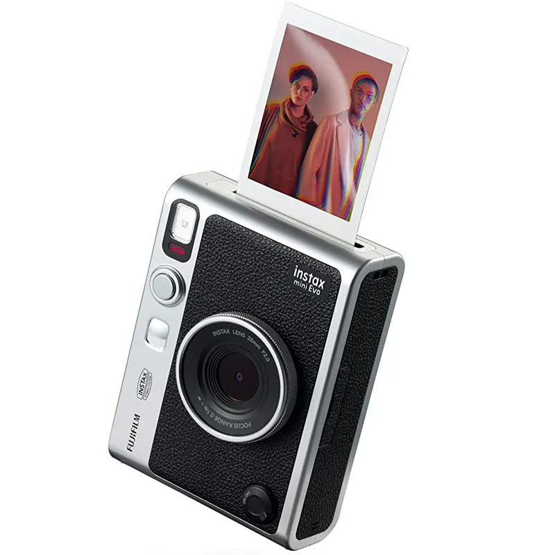 Originale Fujifilm Instax Mini Evo Instant Film Retro Camera Black Bare Metal Gift Box Studente Compleanno Regalo Di San Valentino