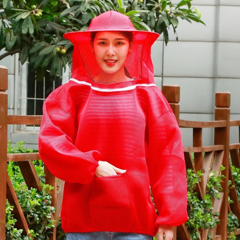 Foldable Beekeeping Suit Jacket Veil Set Double Zippered Beekeeping Protective Suit anti-bee Beekeeper Clothing with Hat