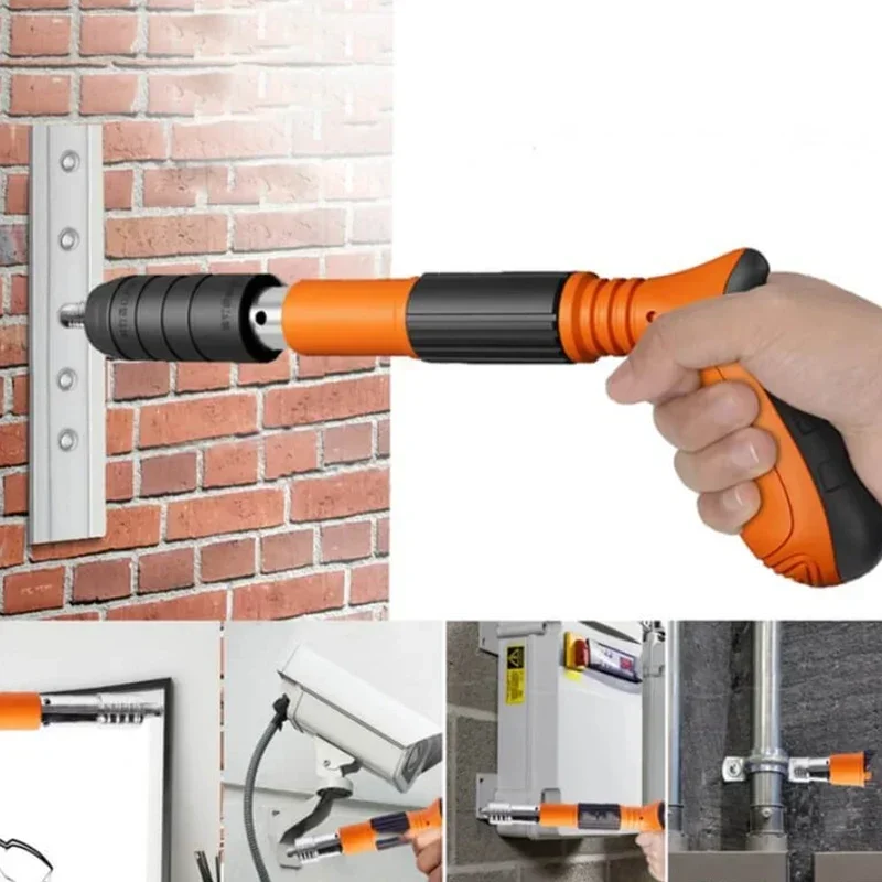 Pistolet à clous 3 vitesses réglable, outil de fixation murale, mini-machine de tir de clous ergonomique, outil de fixation murale - Bricolage