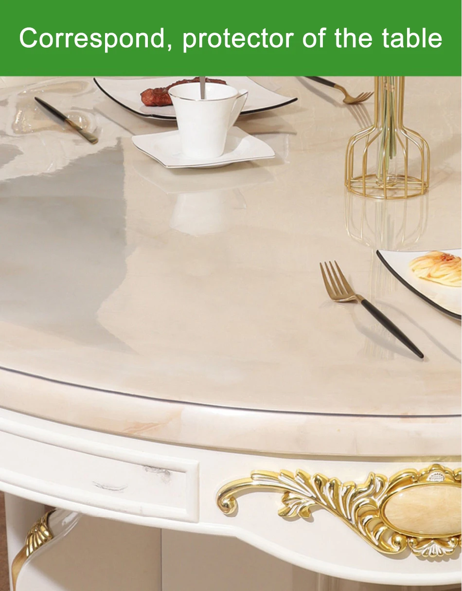 Nappe de Table ronde transparente en PVC de 1.0mm, tapis de Protection en  Film de verre souple, résistant à l'humidité (501 - AliExpress