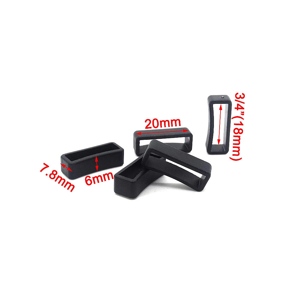 10-50 Stück/Packung Kunststoff-Gürtelschlaufenhalter, quadratische Schlaufe, Ledergürtelschnalle, Gurtband für Rucksack, Schwarz – Detail 5