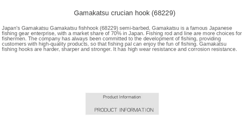 Aus Japan importiert Gamakatsu 68229, dünne Streifen, Karpfen-Angelhaken, halbbarbige, hochfeste Penetration – Detail 1