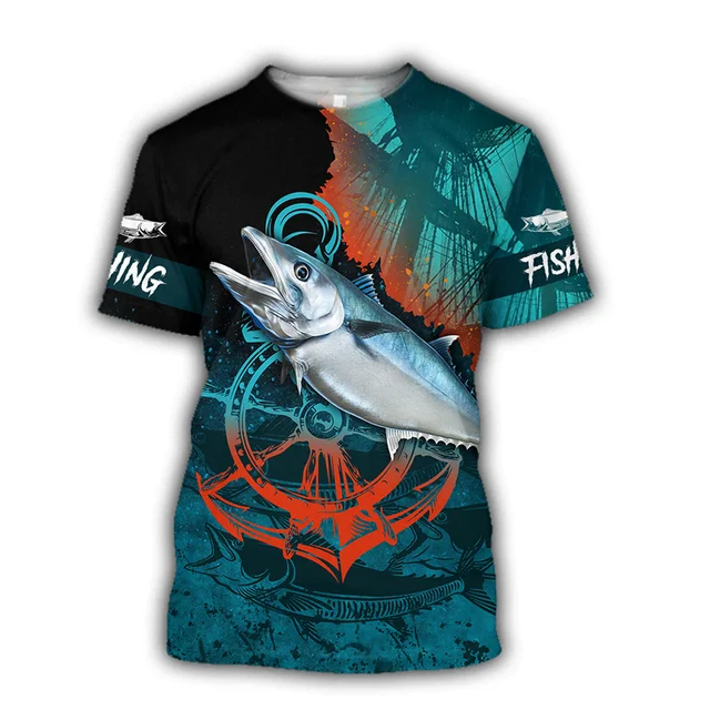 Camiseta De Pesca En Aguas Profundas, Camiseta Con Estampado 3D De