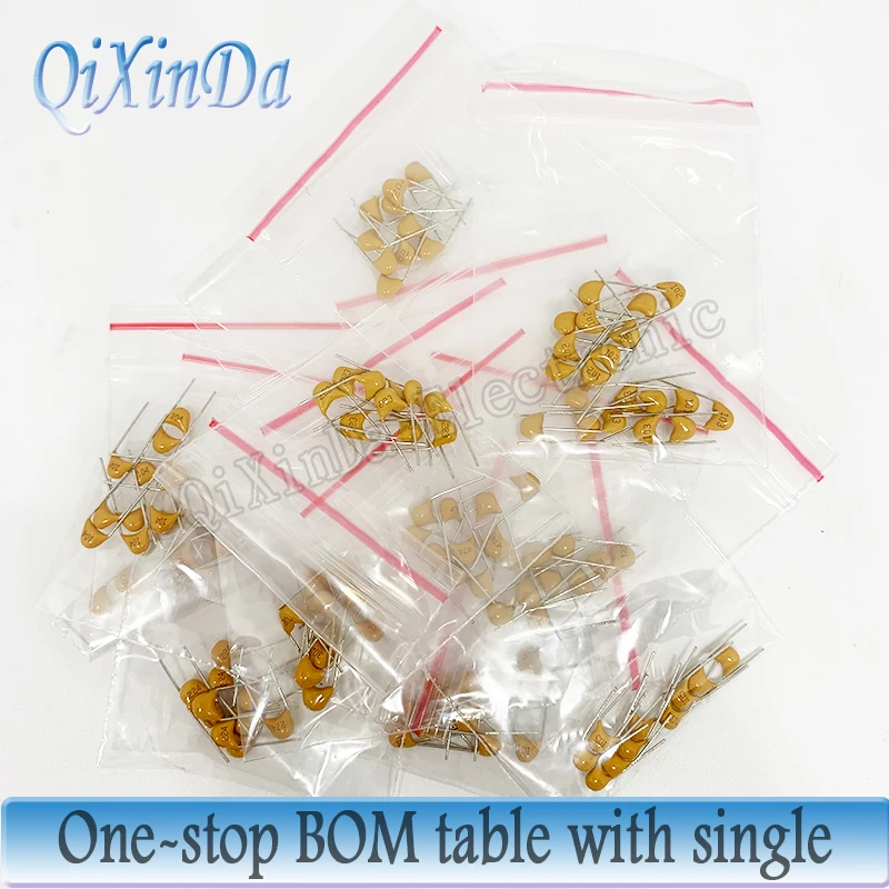 

18values*10pcs = 180pcs Monolithic Ceramic Capacitor Kit 20pF~1uF Ceramic Capacitors Assorted Kit DIY