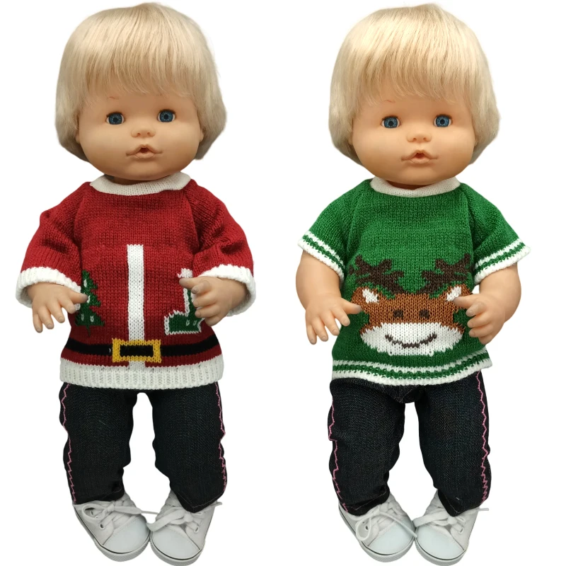 40cm Baby Doll Boy Clothes Grey Rompers Sock Hat For 38 Cm