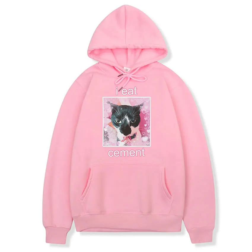 thumbnail image 1 of Sudadera con capucha para hombre y mujer, suéter informal de gran tamaño con estampado divertido de gato de cemento, de alta calidad, a la moda, estilo Kawaii, 1 of 5