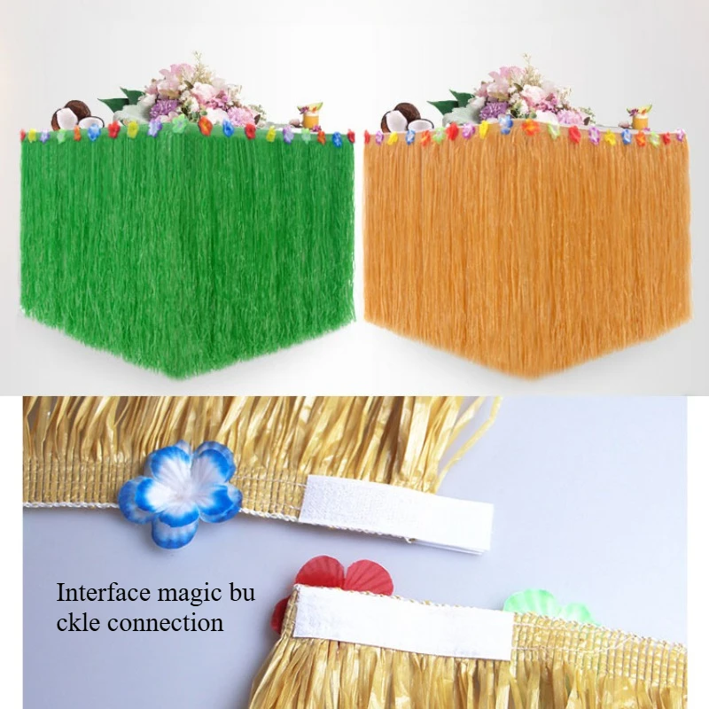 Straw Luau Table Skirt Decor 5
