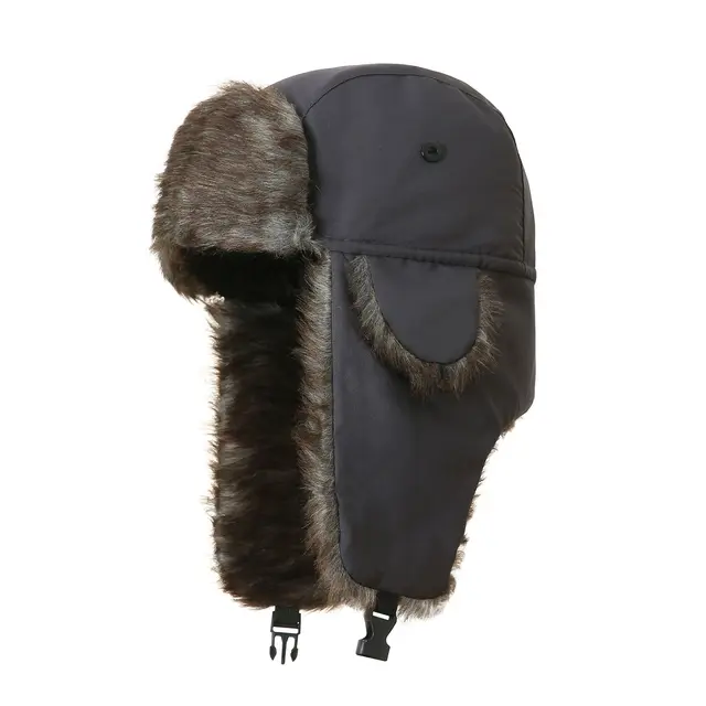 Gorro Ushanka Ruso De Pelo Sintético - Estilo Cosaco, Orejeras Abatibles, Unisex, Ideal Para Invierno