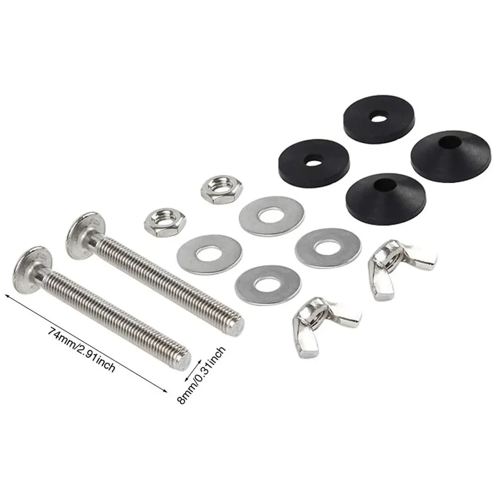2 Pcs Stainless Steel Water Tank Bolt Toilet Cistern To Toilet Pan Fixing Fitting Sealing Kit Close Coupling Bolts WC