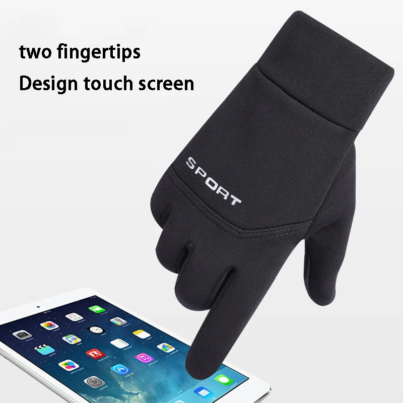 Men Winter Waterproof Cycling Gloves Outdoor Sports Ski Running Motorcycle Touch Screen Fleece Gloves Non-Slip Warm Full Fingers 3