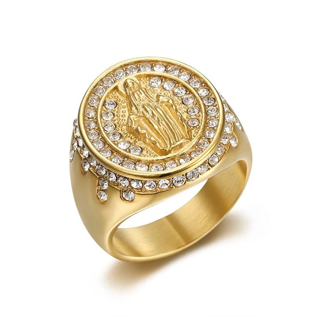 Gold Virgin Mary Amazon Ring For Men 316L Stainless Steel Crystal Sacred  Lady Of Guadalupei Roman Catholic Jewelry From Pickled, $13.66 | DHgate.Com