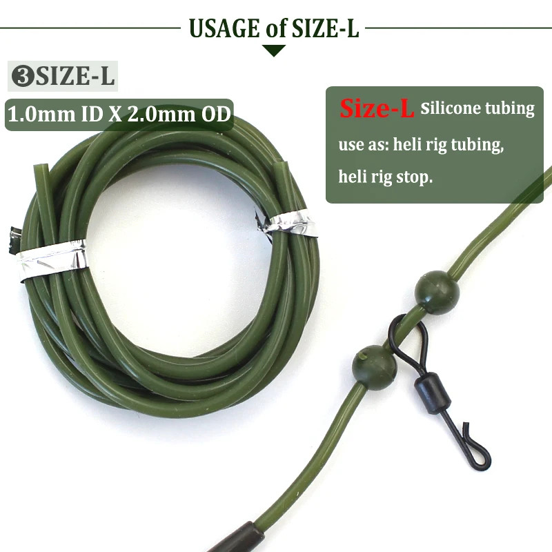 Fishing Hook Tube 4m Carp Silicone Anti-tangle Rig Tubing for Safety Lead-clip System Accessories Tackle Hook Sleeve