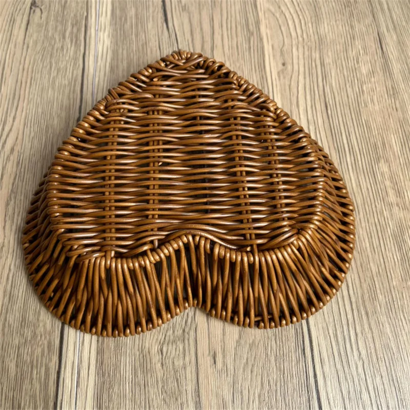 Imitation Rattan Fruit Basket Sundry Storage Basket Hand-Woven Storage Box Home Storage Supplies Tabletop Display Rattan Basket 4