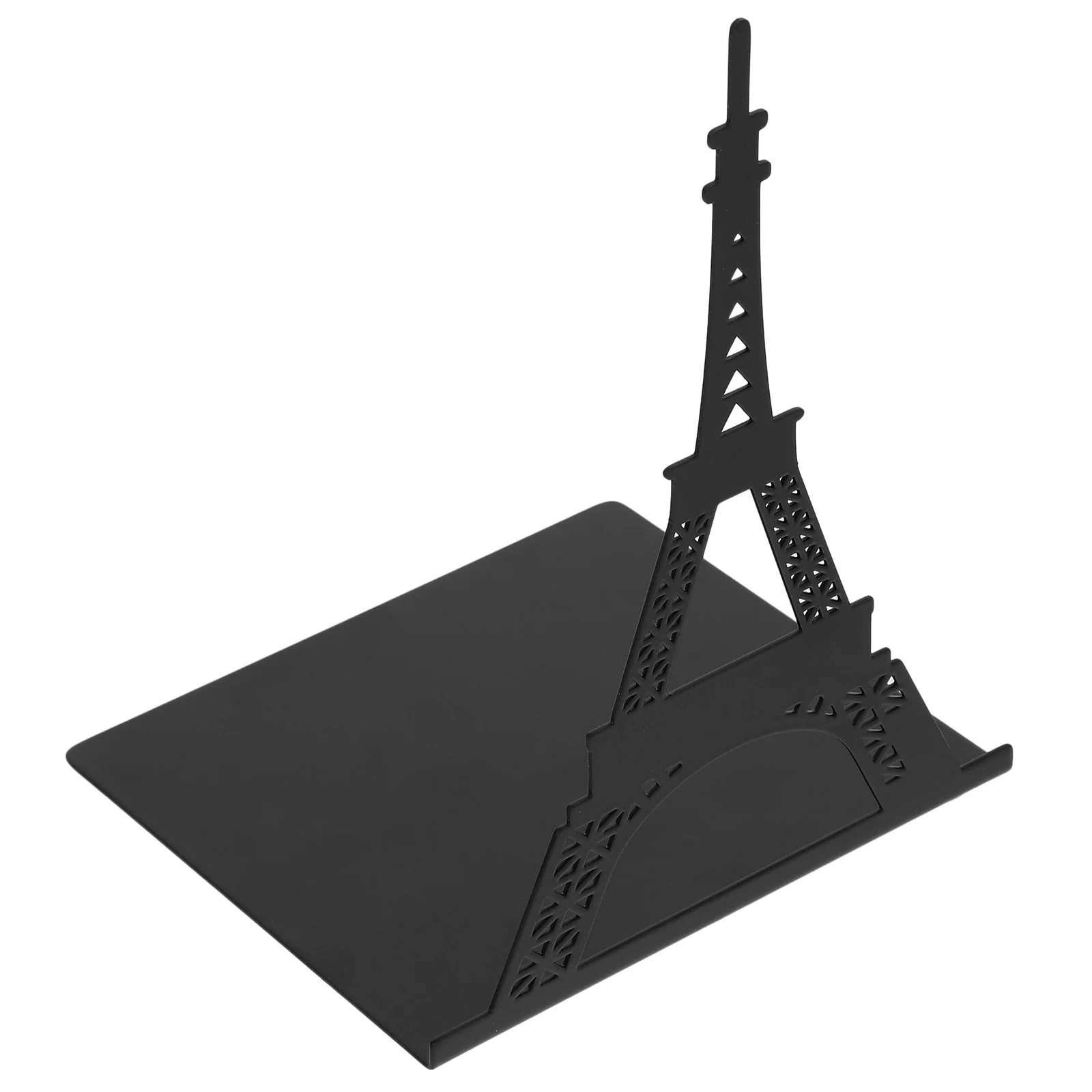 

Metal Bookshelf Iron Hollow Desktop Storage Bookends (black Eiffel Tower Single) 1pc Study Supplies Convenient Organizer