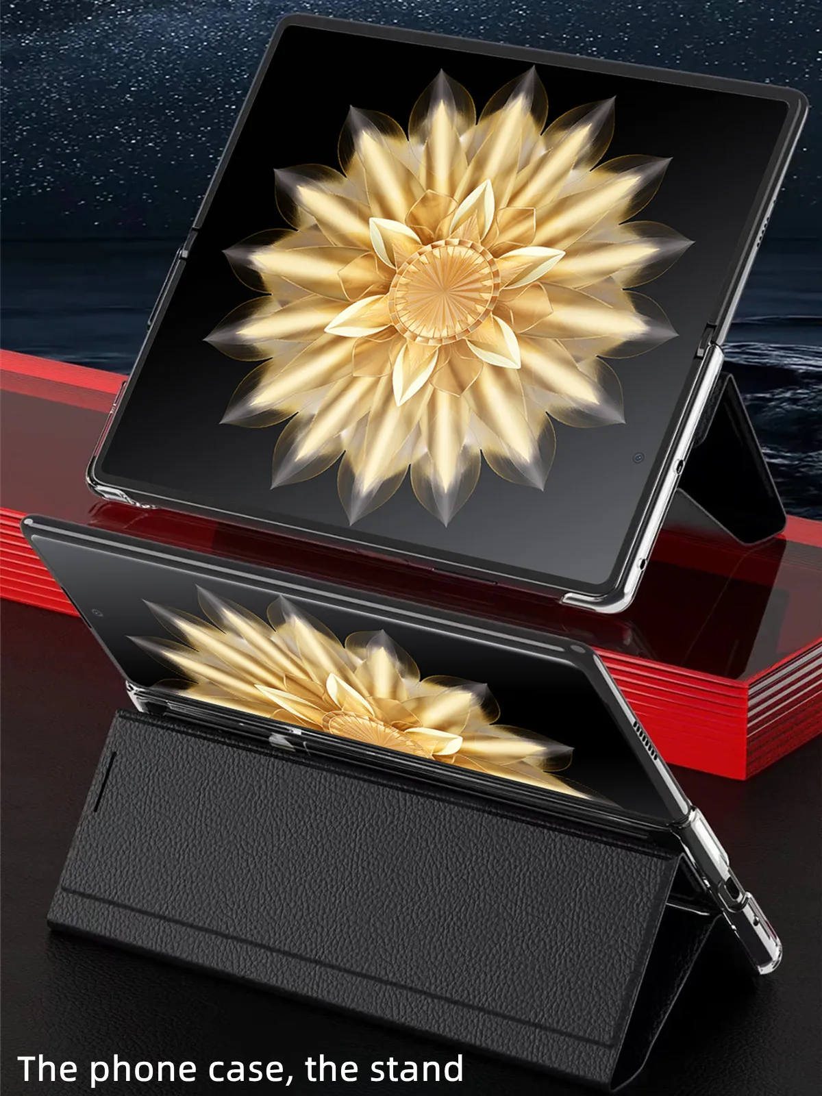 For Honor Magic V2 Smart Window Leather Phone Case For Magic V 2 Ultra-thin Shockproof Magnetic Flip Phone Cover