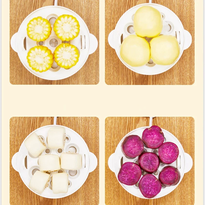 Multifunctional Electric Egg Boiler Double Layers Mini Steamer Poacher 220V