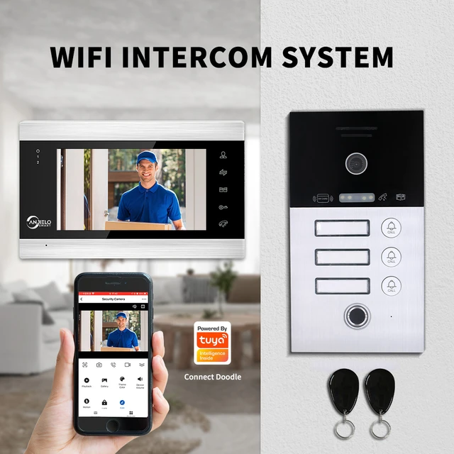 Tuya-timbre inalámbrico con WiFi para el hogar, videoportero de